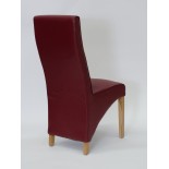 Wave Ruby Leather Oak Dining Chair
